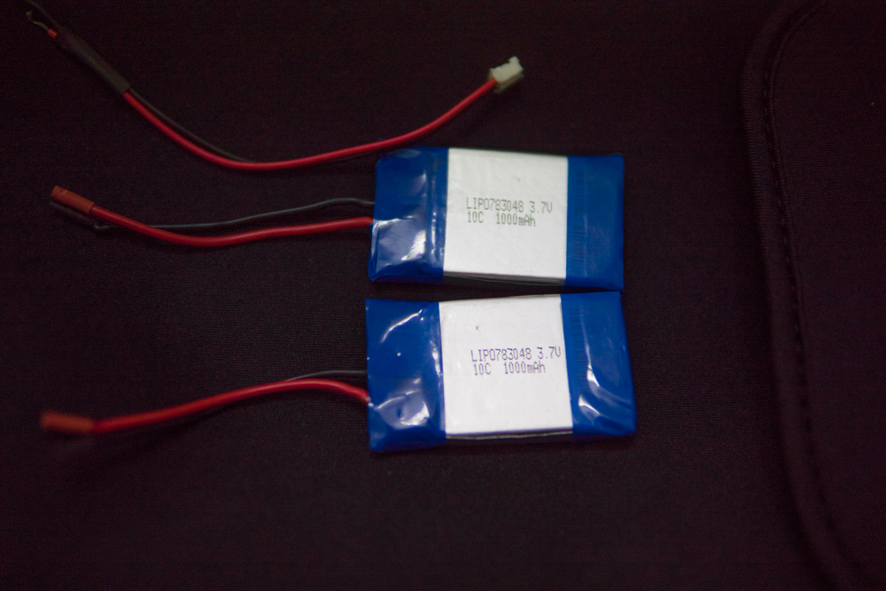A pair of 1000mAh LiPo battery